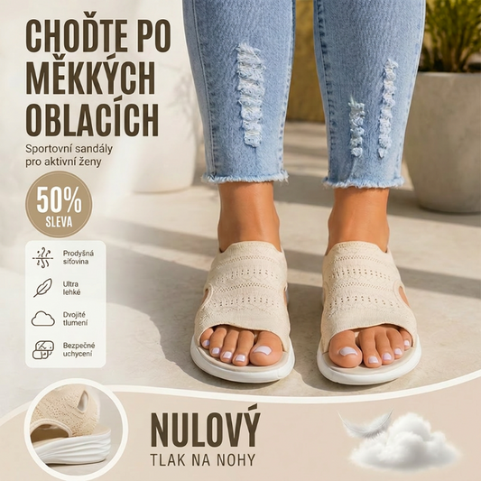 Dámské, prodyšné, pletené sandály s tlustou podrážkou