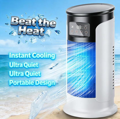 🌬️💨 Osobní 3 v 1 vzduchový chladič – Ventilátor výparný chladič a zvlhčovač vzduchu 🌿❄️ Tichý motor 6 stupňů časovač až 6 h USB přenosný – ideální do ložnice i kanceláře