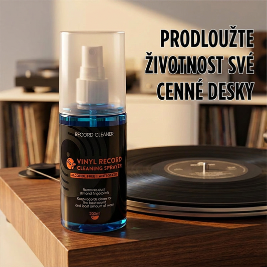 Odstraňte prach a šum z vašich desek – protistatický čisticí sprej na vinyl. Na dobírku! 🎵