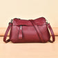 Vintage Lederlook Schoudertas met Ritssluiting en Verstelbare Schouderriem