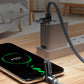 🔌⚡Datový kabel 4 v 1, 240 W – rychlé nabíjení, blikající kontrolka a zesílený silikon (černá/šedá)