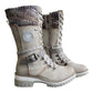 Halfhoge veterboots met gebreide boord en ritssluiting