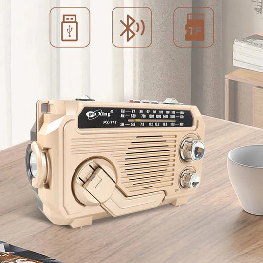 Víceúčelová ruční kliková přenosná rádio s baterkou