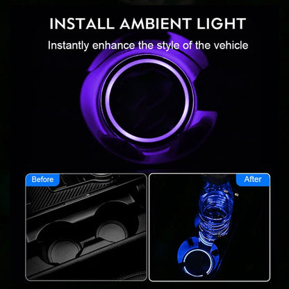LED atmosférické osvětlení do držáku nápojů v autě