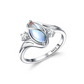 💍 🔥 Geometryczny owalny pierścionek z kamieniem księżycowym i cyrkoniami – mistyczny, olśniewający i ponadczasowo elegancki! 🌙✨