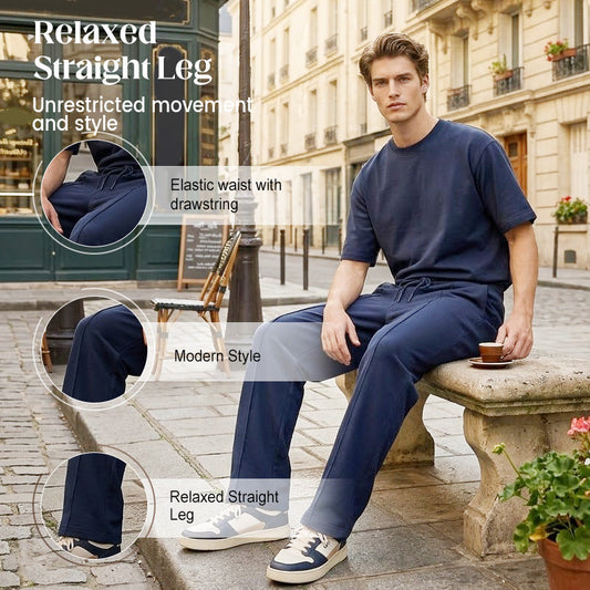 ✨ Pánské volnočasové kalhoty s rovným nohavicí – Pohodlné prodyšné & univerzální!