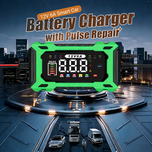 ⏰🔥50% SLEVA NA OMEZENOU DOBU! ⚡ Chytrá 12V 6A nabíječka autobaterií s pulzní regenerací – Rychlá bezpečná prodlouží životnost baterie 🚗🔋✨
