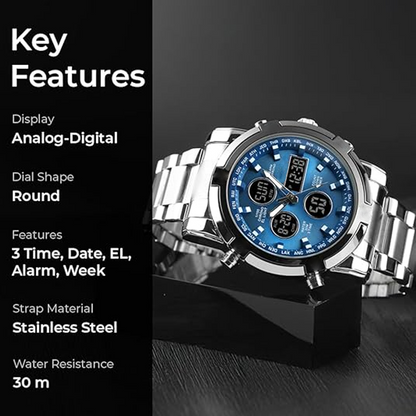 ⌚Vodotěsné vojenské hodinky pro muže – analogově-digitální, odolný a funkční design pro outdoorové aktivity🏕️