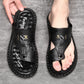 👞🌿 Pánské sandály do venkovního prostředí z prodyšné měkké kůže, v nadměrných velikostech 🦶💕