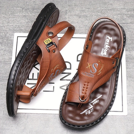 👞🌿 Pánské sandály do venkovního prostředí z prodyšné měkké kůže, v nadměrných velikostech 🦶💕