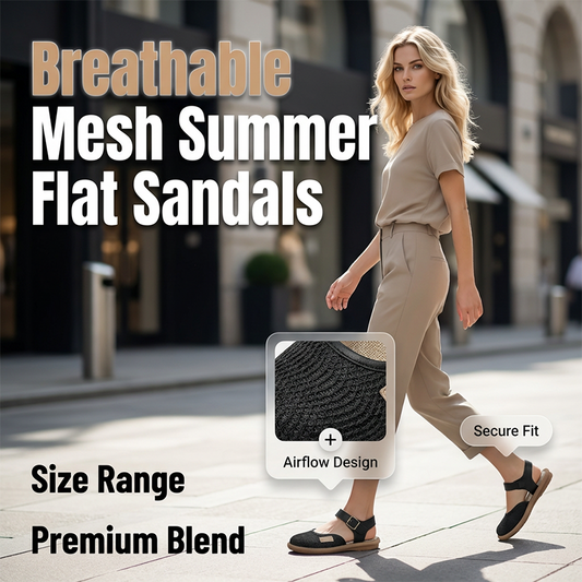 ⏰ 50% SLEVA! 👡 Nízké sandály z prodyšné síťoviny s kotníkovým páskem – Lehkost pohodlí a styl pro léto! ☀️🔥
