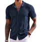 👔🧵 Sleva 50%! Pánská pletená košile s knoflíky, business-casual