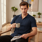 👔🧵 Sleva 50%! Pánská pletená košile s knoflíky, business-casual