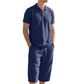 👔 SPECIÁLNÍ NABÍDKA 50% SLEVA PRÁVĚ TEĎ! 🍃 Lněný set pro muže – Košile a capri kalhoty prodyšné 7 barev velikosti S-3XL ✨