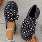 👞 50% SLEVA! ⏰ Dámské loafers s plochou podrážkou s puntíkatým vzorem a mašlí – Pohodlné roztomilé a perfektní na každodenní nošení i do kanceláře 🎀