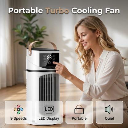 🏆 Poslední den sleva 50%🔥 Chladicí ventilátor s mlhovým zvlhčovačem, 9 rychlostí, 3 otvory na sprej a 8hodinový časovač