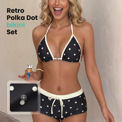 👙 Bikiny s puntíky a pásky kolem krku