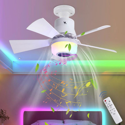 🌈Inteligentní stropní ventilátor s osvětlením, RGB a Bluetooth reproduktorem