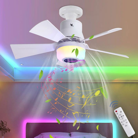 🌈Inteligentní stropní ventilátor s osvětlením, RGB a Bluetooth reproduktorem