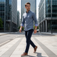 👔 PROMO LIMITÉE 50% DE RÉDUCTION ! 💥 Chemise Homme Coupe Moderne à Carreaux – Boutons Rouges, Col Boutonnière, Tissu Premium ✨