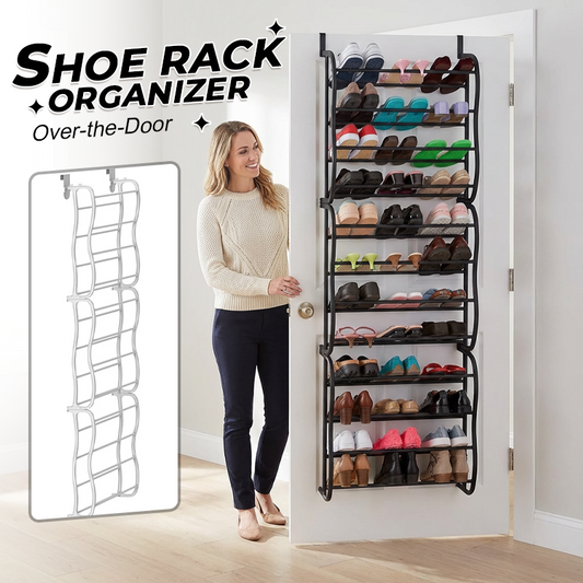 🚪✨Organizér na boty přes dveře – 24 kapes a instalace bez nářadí – Pasuje na standardní dveře, pojme až 24 párů – ideální do předsíně nebo skříně