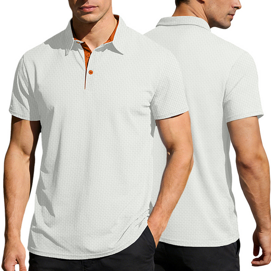 👔40% SLEVA 🌿 Pánská košile s kontrastním texturovaným límcem – Prodyšná a savá – 5 barev velikosti S-3XL – moderní a odolný styl ✨