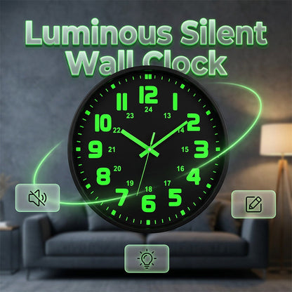 🕐 50% SLEVA NA OMEZENOU DOBU! ✨ Svítící nástěnné hodiny – Tichý chod 12 palců a viditelnost ve dne i v noci 🌙