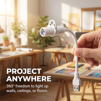 Flexibilní lampa s projektorem hvězd a měsíce s ohebným krkem