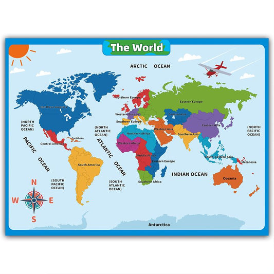 🗺️🧩Zeměpisné vzdělávací plakáty a nástěnné tabule pro děti🪐