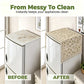 Cotton Linen Refrigerator Dust Cover with Pockets