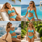 Dámská bikiny s vysokým pasem a pleteným vzorem, plavky ve stylu bandeau