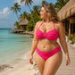 Dámská bikiny s vysokým pasem a pleteným vzorem, plavky ve stylu bandeau