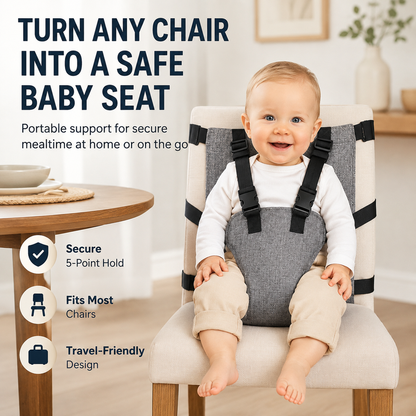 👶Bezpečnostní postroj na dětskou židličku – 5bodový bezpečnostní systém a design vhodný na cesty
