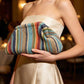Handgeweven Gestreepte Clutch met Boho Design