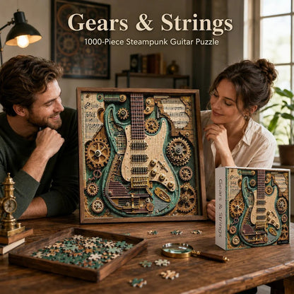Kreativní 3D puzzle steampunk kytara
