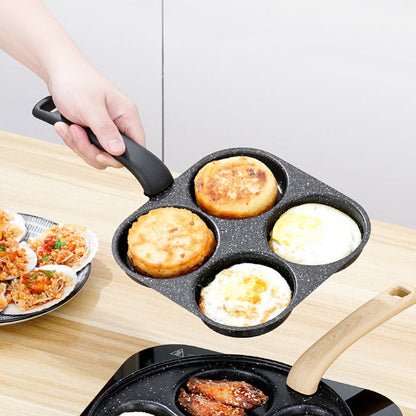 🍳 UŠETŘETE 50%! 🥞 4dílná nepřilnavá pánev – Perfektní na snídani rovnoměrný ohřev a snadné obracení – Potravinářský povlak a odolná litina ✨