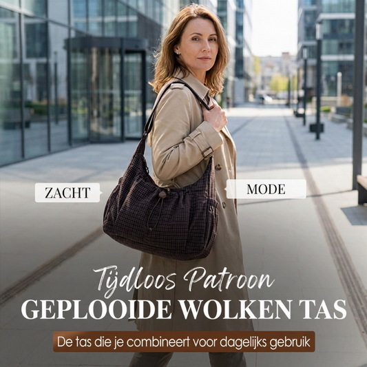 Zachte Geruite Schoudertas met Geplooid Design