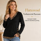 Casual Trui met V-Hals en Luipaarddetails