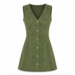 Elegante Suède-Look Jurk met Knoopsluiting