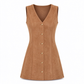 Elegante Suède-Look Jurk met Knoopsluiting