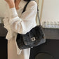 Vintage Denim Schoudertas met Kettingriem en Draaisluiting