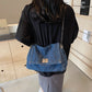 Vintage Denim Schoudertas met Kettingriem en Draaisluiting
