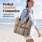 Ruime Geweven Shopper met Regenboogstrepen