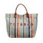 Ruime Geweven Shopper met Regenboogstrepen
