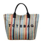 Ruime Geweven Shopper met Regenboogstrepen