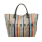 Ruime Geweven Shopper met Regenboogstrepen