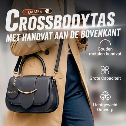 Elegante Crossbodytas met Handvat en Gouden Details
