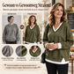 Gelaagde V-hals top met contrasterende details