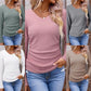 Elegante gebreide damestop met V-hals