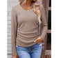 Elegante gebreide damestop met V-hals